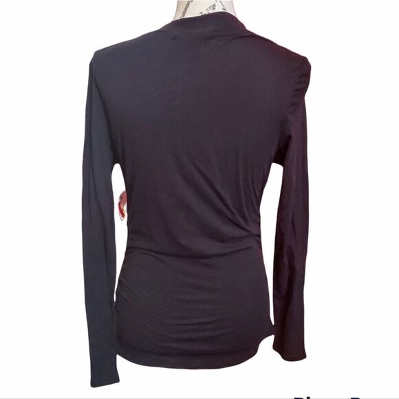 NWT CHELSEA28 mockneck ruched side long sleeve shirt-Size medium - Picture 4 of 6